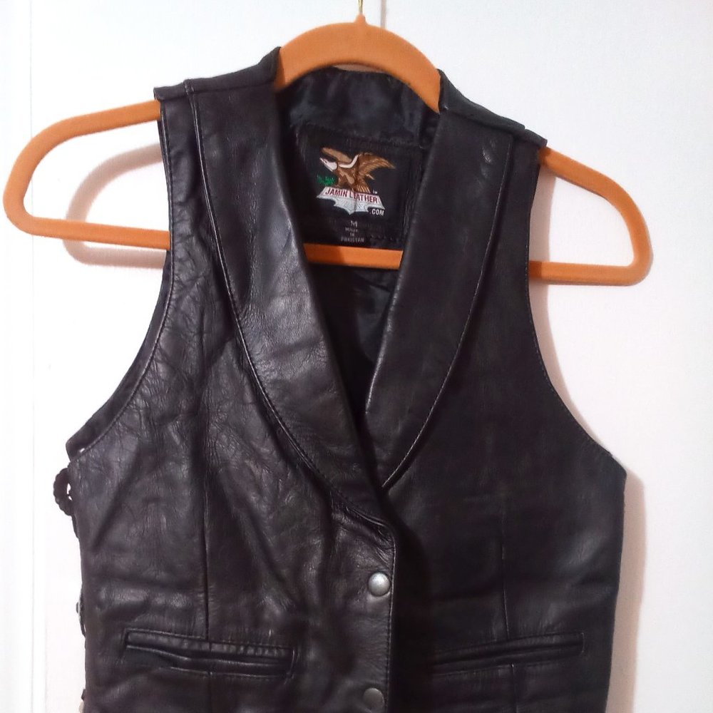 Women's Leather Biker Vest